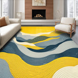 Ultra Soft Area Rug, Non Slip, Stain Resistant, Washable Area Rugs for Living Room, Bedroom, Elegant Distressed Geometric Aesthetic(Yellow)