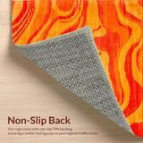 Ultra Soft Area Rug, Non Slip, Stain Resistant, Washable Area Rugs for Living Room, Bedroom, Soft Warm Color Palette Charm(Orange)