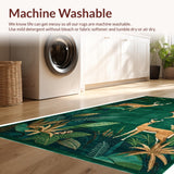 Ultra Soft Area Rug, Non Slip, Stain Resistant, Washable Area Rugs for Living Room, Bedroom, Chic Vintage Animal Aesthetic(Green)