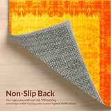 Ultra Soft Area Rug, Non Slip, Stain Resistant, Washable Area Rugs for Living Room, Bedroom, Vibrant Tie-Dyed Artful Aesthetic(Orange)