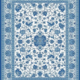 Ultra Soft Area Rug, Non Slip, Stain Resistant, Washable Area Rugs for Living Room, Bedroom, Vintage Tiled Area(Blue)