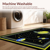 Ultra Soft Area Rug, Non Slip, Stain Resistant, Washable Area Rugs for Living Room, Bedroom, Bold Astronomical Shape Arrangement(Yellow)