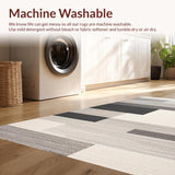 Ultra Soft Area Rug, Non Slip, Stain Resistant, Washable Area Rugs for Living Room, Bedroom, Rustic Randomized Colorful Patterns(Gray)