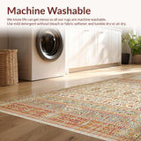 Ultra Soft Area Rug, Non Slip, Stain Resistant, Washable Area Rugs for Living Room, Bedroom, Waterproof Patio Camping Mat Geometric Brown & Beige(Blue)