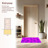 Ultra Soft Area Rug, Non Slip, Stain Resistant, Washable Area Rugs for Living Room, Bedroom, Vibrant Claw Print Decorative Theme(Pink)