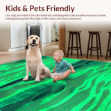 Ultra Soft Area Rug, Non Slip, Stain Resistant, Washable Area Rugs for Living Room, Bedroom, Trippy Shaggy Green Aesthetic(Green)