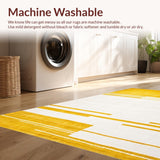 Ultra Soft Area Rug, Non Slip, Stain Resistant, Washable Area Rugs for Living Room, Bedroom, Chic Half Moon Bright Design(Yellow)