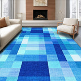 Ultra Soft Area Rug, Non Slip, Stain Resistant, Washable Area Rugs for Living Room, Bedroom, Lively Multicolored Design Motif(Blue)