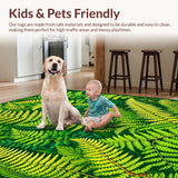 Ultra Soft Area Rug, Non Slip, Stain Resistant, Washable Area Rugs for Living Room, Bedroom, Lively Bee-Inspired Artistic Element(Green)
