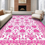 Ultra Soft Area Rug, Non Slip, Stain Resistant, Washable Area Rugs for Living Room, Bedroom, Chic Pastel Bowknot Pattern(White)