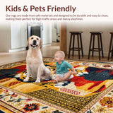 Ultra Soft Area Rug, Non Slip, Stain Resistant, Washable Area Rugs for Living Room, Bedroom, Artful Rustic Animal Print(Red)