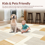 Ultra Soft Area Rug, Non Slip, Stain Resistant, Washable Area Rugs for Living Room, Bedroom, Beige for(Beige)