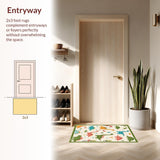 Ultra Soft Area Rug, Non Slip, Stain Resistant, Washable Area Rugs for Living Room, Bedroom, Joyful ABC Dinosaur Visual Delight(Ivory)