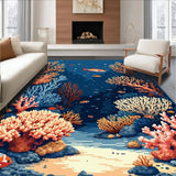 Ultra Soft Area Rug, Non Slip, Stain Resistant, Washable Area Rugs for Living Room, Bedroom, Chic Modern Striped Texture(Blue)