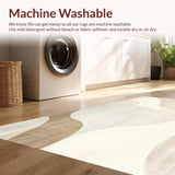 Ultra Soft Area Rug, Non Slip, Stain Resistant, Washable Area Rugs for Living Room, Bedroom, Elegant Beige Cream with Swirling Abstract Design(Beige)
