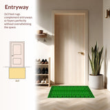 Ultra Soft Area Rug, Non Slip, Stain Resistant, Washable Area Rugs for Living Room, Bedroom, Cozy Green and Black Textiles(Green)