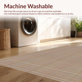 Ultra Soft Area Rug, Non Slip, Stain Resistant, Washable Area Rugs for Living Room, Bedroom, Warm Neutral Tartan Vibe(Brown)