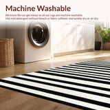 Ultra Soft Area Rug, Non Slip, Stain Resistant, Washable Area Rugs for Living Room, Bedroom, Contemporary Dual-Tone Linear Pattern Home Decor Floor Mat With Modern Look(Black)