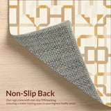 Beige Geometric Modern Indoor Area(Beige)