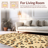 Ultra Soft Area Rug, Non Slip, Stain Resistant, Washable Area Rugs for Living Room, Bedroom, Safari Chic Animal Print Aesthetic(Beige)