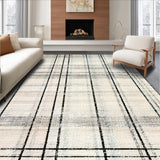Classic Accent with Striking Alternating Lines and Minimalist Stripe Design(Beige)