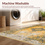 Ultra Soft Area Rug, Non Slip, Stain Resistant, Washable Area Rugs for Living Room, Bedroom, Colorful Abstract Patterned Delight(Yellow)