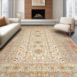 Ultra Soft Area Rug, Non Slip, Stain Resistant, Washable Area Rugs for Living Room, Bedroom, Waterproof Patio Camping Mat Geometric Brown & Beige(Blue)