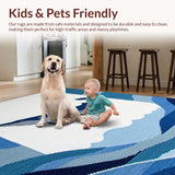 Ultra Soft Area Rug, Non Slip, Stain Resistant, Washable Area Rugs for Living Room, Bedroom, Whimsical Aqua Marine Elegance(Blue)