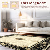 Beautiful Area with Classic Black and Beige Decorative Elements(Beige)