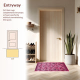 Ultra Soft Area Rug, Non Slip, Stain Resistant, Washable Area Rugs for Living Room, Bedroom, Feminine Soft Animal Motif(Pink)