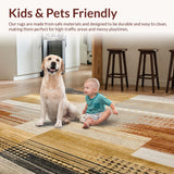 Ultra Soft Area Rug, Non Slip, Stain Resistant, Washable Area Rugs for Living Room, Bedroom, Abstract Boho Dining Room(Beige)