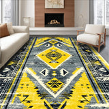 Ultra Soft Area Rug, Non Slip, Stain Resistant, Washable Area Rugs for Living Room, Bedroom, Tribal Distressed Grey Yellow Living Room Rug(Yellow)