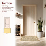 Ultra Soft Area Rug, Non Slip, Stain Resistant, Washable Area Rugs for Living Room, Bedroom, Sophisticated Neutral Animal Design(Beige)
