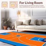 Ultra Soft Area Rug, Non Slip, Stain Resistant, Washable Area Rugs for Living Room, Bedroom, Playful Vibrant Sporty Aesthetics(Orange)
