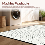 Ultra Soft Area Rug, Non Slip, Stain Resistant, Washable Area Rugs for Living Room, Bedroom, Chic Monochrome Fun Texture(White)