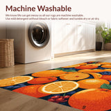 Ultra Soft Area Rug, Non Slip, Stain Resistant, Washable Area Rugs for Living Room, Bedroom, Lively Citrus Splash Decor(Orange)