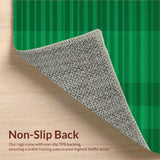 Ultra Soft Area Rug, Non Slip, Stain Resistant, Washable Area Rugs for Living Room, Bedroom, Trendy Green Tartan Decorative Touch(Green)