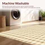 Ultra Soft Area Rug, Non Slip, Stain Resistant, Washable Area Rugs for Living Room, Bedroom, Trendy Cozy Fluffy Lattice Look(Beige)