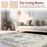 Ultra Soft Area Rug, Non Slip, Stain Resistant, Washable Area Rugs for Living Room, Bedroom, Rustic Tribal Abstract Aesthetic(Beige)