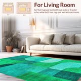 Ultra Soft Area Rug, Non Slip, Stain Resistant, Washable Area Rugs for Living Room, Bedroom, Modern Abstract Green Turquoise Living Room Rug(Green)