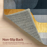 Ultra Soft Area Rug, Non Slip, Stain Resistant, Washable Area Rugs for Living Room, Bedroom, Modern Grey Gold Living Room Non-Shedding Rug(Gray)