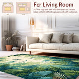 Ultra Soft Area Rug, Non Slip, Stain Resistant, Washable Area Rugs for Living Room, Bedroom, Charming Tropical Character Design(Beige)