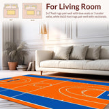 Ultra Soft Area Rug, Non Slip, Stain Resistant, Washable Area Rugs for Living Room, Bedroom, Rustic Sports-Inspired Decor Element(Orange)