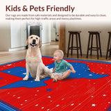Ultra Soft Area Rug, Non Slip, Stain Resistant, Washable Area Rugs for Living Room, Bedroom, Rustic Multi-Colored State Outline(Red)