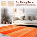Ultra Soft Area Rug, Non Slip, Stain Resistant, Washable Area Rugs for Living Room, Bedroom, Chic Warm Toned Decor Accent(Orange)