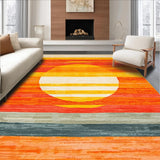 Ultra Soft Area Rug, Non Slip, Stain Resistant, Washable Area Rugs for Living Room, Bedroom, Playful Abstract Sunlit Design(Yellow)