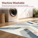 Ultra Soft Area Rug, Non Slip, Stain Resistant, Washable Area Rugs for Living Room, Bedroom, Sleek Minimalist Gray Shag Pattern(Beige)