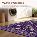 Ultra Soft Area Rug, Non Slip, Stain Resistant, Washable Area Rugs for Living Room, Bedroom, Dynamic Colorful Geometric Play(Purple)