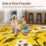 Ultra Soft Area Rug, Non Slip, Stain Resistant, Washable Area Rugs for Living Room, Bedroom, Contemporary Soft-Cornered Design(Yellow)