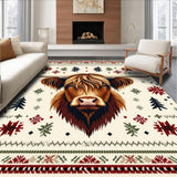 Ultra Soft Area Rug, Non Slip, Stain Resistant, Washable Area Rugs for Living Room, Bedroom, Whimsical Farm Life Character Design(Brown)